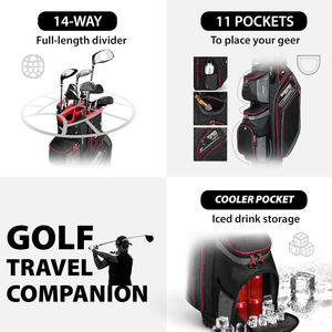 Sac de golf imperméable haut de gamme avec 14 séparateurs pleine longueur et un grand espace de rangement pour une protection maximale des clubs - Product Image 4