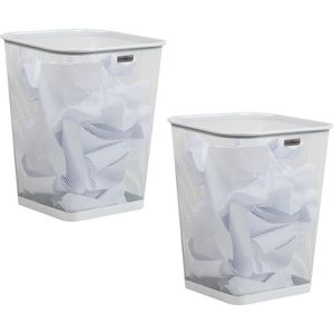 Poubelle en maille métallique carrée, capacité de 5 gallons, lot de 2, blanche, pour le bureau ou la maison - Product Image 1
