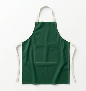 Delantal de Algodón Verde con Bolsillo Frontal para Cocina, Restaurante, Bar, Uso Unisex, Tela Tejida, Uniforme para Camareros - Product Image 1