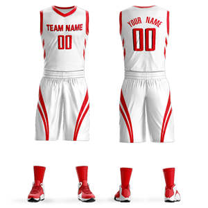 Set Jersey Basket Personalisasi, Pakaian Olahraga Bernapas, Seragam Tim Profesional - Product Image 2