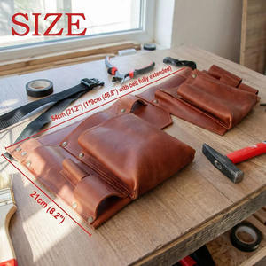 Cinturón de herramientas de carpintero de alta calidad y resistencia con múltiples bolsillos, cinturón de herramientas de cuero para uso profesional a bajo precio. - Product Image 4