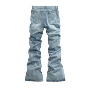 Pantalones Vaqueros Acampanados de Cintura Alta con Pedrería para Mujer, Diseño Brillante, Estilo Y2K Vintage, Pantalones de Mezclilla con Patrón de Campana, Venta al por Mayor - Product Image 6