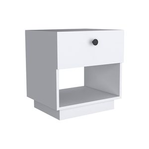 Comodino Macon con cassetto singolo e ripiano aperto bianco di DEPOT E SHOP - Product Image 3