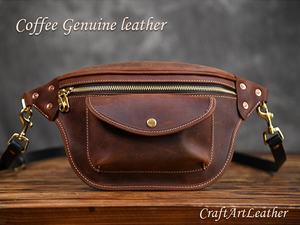 Riñonera ajustable en la cintura, bolso de hombro de cuero genuino, bandolera informal, deportes en el pecho, 2017 - Product Image 4