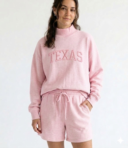 Women Premium Lounge Mockneck Top With Coordinated Shorts For Relaxed Fashion Forward Everyday Styling - Product Image 1