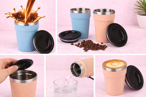 Taza de Café de Acero Personalizada VibeSteel con Impresión para Acción de Gracias - Producto Promocional para Oficina - Product Image 3