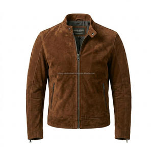 Chaqueta Bomber de Cuero Ligera Vintage para Hombre, Diseño Nuevo OEM, Logotipo Frontal, Resistente al Viento e Impermeable, Forro de Algodón - Product Image 1