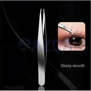 Pinzas de extensión de pestañas de primera calidad hechas de acero inoxidable, agarre ligero y preciso para técnicos de pestañas - Product Image 4