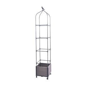 Modern Design Potted Plants Garden Obelisk <b>Trellis</b> Movable Planter Box with Wheels - Product Image 1