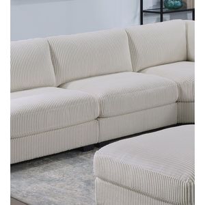 1 Silla sin Brazos de Pana Beige con Borde Ancho, Cojín Suave y Patas de Madera para Muebles de Sala de Estar - Product Image 5