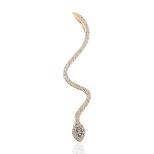 18K Yellow Gold Diamond Serpent Snake Pendant with VVS2 Clarity - Product Image 2