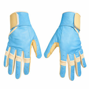Guantes de Bateo de Béisbol y Sóftbol Ajustables de Cuero Genuino, Personalizables, Combinación Blanca y Roja, Cierre de Gancho y Bucle Ambidiestro, Duraderos - Product Image 2