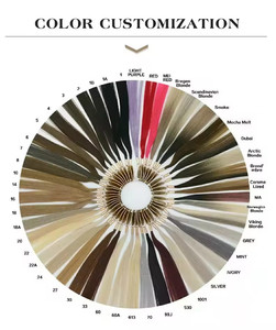 ช่อผมมนุษย์แบบมัดผมตรงสีเบอร์กันดี - Product Image 5