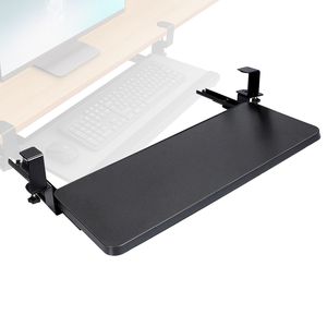 Bandeja para Teclado y Ratón Debajo del Escritorio, 25.59x9.64x0.51 Pulgadas, Retráctil, Ajustable en Altura, con Abrazadera en C, Capacidad de Carga de 55 Libras, Organizador de Escritorio - Product Image 4