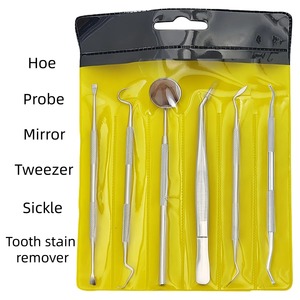 Kit d'outils dentaires : Miroir buccal, détartreur manuel, sonde, éliminateur de plaque et de tartre, instrument de dentisterie à poignée ergonomique - Product Image 4