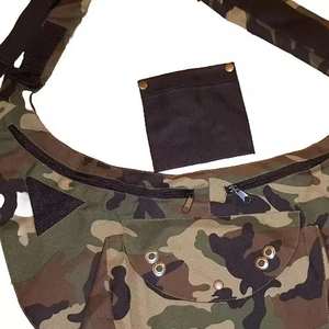 Camouflage Multi-Pocket Crossbody Utility <b>Bag</b> with Breathable Strap and 100% Acrylic - Product Image 5