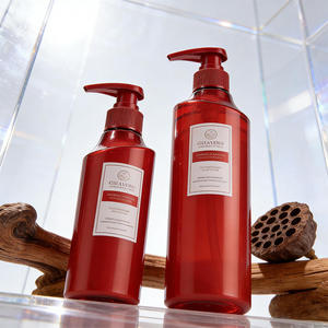 5oz 8oz 10oz Red PET Plastic Lotion <b>Pump</b> <b>Bottle</b> for Shampoo Conditioner Hair Care Custom Cosmetic Packaging Container - Product Image 3