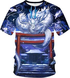 เสื้อยืดผู้ชายลายพิมพ์มังกร 3 มิติ แขนสั้น คอกลม ทรงโอเวอร์ไซส์ สไตล์ลำลองแนวสตรีท พิมพ์ลายแบบซับลิเมชั่น ผ้าฝ้าย 100% - Product Image 1