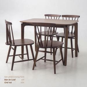 Ensemble de salle à manger en bois massif pliable, durable et écologique de haute qualité, table et 4 chaises, mobilier moderne pour la maison - Product Image 1