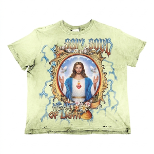 เสื้อยืดผู้ชายผ้าฝ้าย 100% ทรงหลวม พิมพ์ลาย หนัก 240 GSM ผ้าฝ้ายฟอกกรด สไตล์วินเทจ พิมพ์ลายกราฟิก รับสกรีนโลโก้ - Product Image 2