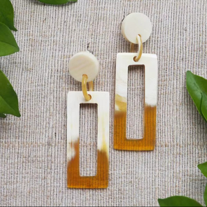 ZEHRA <b>INDUSTRIES</b> Natural Buffalo Horn <b>Earrings</b> HR-875-Waterproof Handmade Business Gift - Product Image 1
