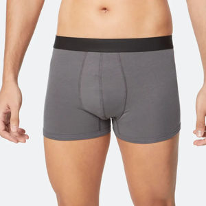 Nuevos Calzoncillos Boxer para Hombre de Color Sólido en Spandex/Algodón, Corte Medio, ODM, Transpirables, Antidesgaste, Ropa Interior Deportiva - Product Image 3