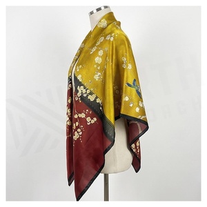 NORTH APPROACH Women's Square <b>Silk</b> Scarf Floral Print Elegant Multi-Functional Fashion Accessory All Seasons - Product Image 3