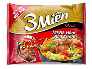 Oferta Especial: Fideos Instantáneos 3 Mien Gold Fried con Guiso de Res y Hierbas, Marca Vietnamita, 65g/taza, Listos en 2-3 minutos - Product Image 5