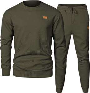 Ensemble deux pièces de sport respirant et coupe-vent de qualité usine, col montant, tricot jacquard uni imprimé – Meilleures ventes - Product Image 2