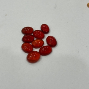 โอปอลไฟเม็กซิกันธรรมชาติ รูปไข่ ขนาด 6x8 มม. คุณภาพเกรด AAAA แบบหลวม สีส้ม ทรงคาโบชอง อัญมณีขายส่ง เกรดเครื่องประดับ หินจากเม็กซิโก - Product Image 6
