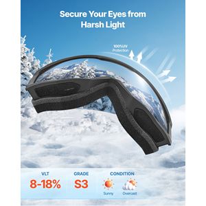 Occhiali da Sci con Lenti Cilindriche a Specchio Argento, Rivestimento Revo, Montatura OTG Antiappannamento in TPU, per Uomini, Donne e Ragazzi - Product Image 3