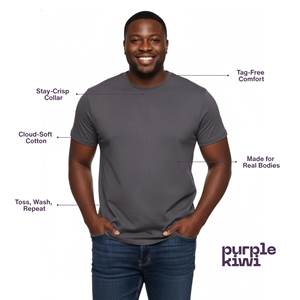 Camiseta Clásica para Hombre, Manga Corta, Cuello Redondo, Algodón Premium Suave, Corte Regular, Camiseta Básica Lisa, Esencial - Product Image 3