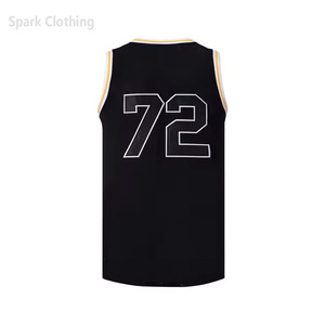 Camiseta de Baloncesto de Malla Negra para Hombre Spark Clothing, Sin Mangas, Cuello Redondo, Transpirable, con Logotipo Estampado en la Parte Delantera, para Todas las Temporadas - Product Image 2
