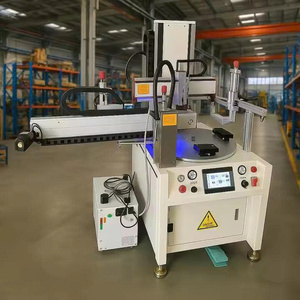 เครื่องพิมพ์หน้าจอแบบหมุนอัตโนมัติ4สถานี HH-1015หุ่นยนต์แขนกลสำหรับผลิตภัณฑ์เครื่องสำอางพลาสติกแบน - Product Image 6