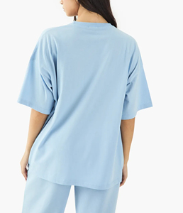 เสื้อยืดผู้หญิงคอลเลคชั่นใหม่ปี 2026 ผ้าฝ้าย 100% 220GSM สวมใส่สบายๆ ในฤดูร้อน ทรงปกติ แขนสั้น คอกลม ตกแต่งด้วยลายปัก - Product Image 3