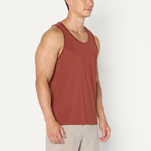 Wholesale Latest Fashion Men Sleeveless Soft Touch Gym Tank Tops Quick Dry Customized Color and Size Tank Top with Armholes - Product Image 5