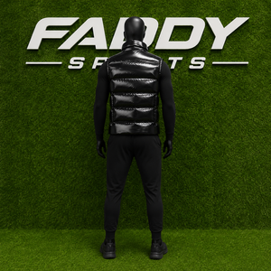 Custom Glossy Black Puffer <b>Vest</b> <b>Men</b> High Quality Shiny Padded Waistcoat Waterproof Winter Sleeveless Quilted Jacket Streetwear - Product Image 5