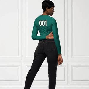 Traje de Baño Verde Personalizado para Cosplay, con Capucha, de Lona Sólida, de Verano, de Dos Piezas, Top Corto de Manga Larga + Braguita de Bikini - Product Image 5