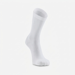 <b>Men's</b> White Crew <b>Socks</b> Cotton Spandex/Nylon Jacquard Knitted Quick Dry Solid Pattern Regular Style Autumn Daily Wear - Product Image 1