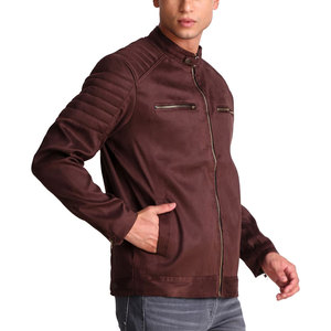 Veste en cuir pour homme style streetwear avec fermeture éclair sur le devant, style basique, design répondant à la demande du client - Product Image 6