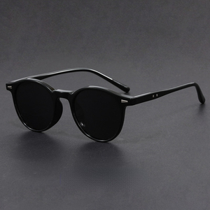2025 Vintage <b>Retro</b> Oval UV400 Protection Full Rim <b>Sunglasses</b> Men Women Classical Style Comfortable Colored Black Custom Logo - Product Image 2