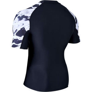 Camiseta Deportiva de Manga Corta para Hombre, Negra, con Estampado Gráfico Blanco, de Secado Rápido, Spandex y Poliéster - Product Image 3