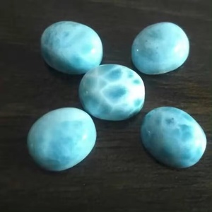 10x12mm naturel Larimar Flatback ovale calibré Cabochon pierres du fabricant prix de gros fournisseur régulier acheter en ligne - Product Image 2