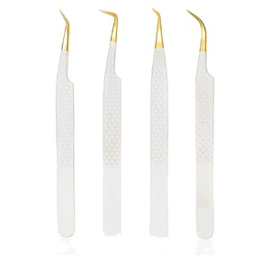 Precision Stainless Steel Anti-Static Eyelash Tweezers Smooth Tip Volume False Lash Application 10mm Pointed - Product Image 3