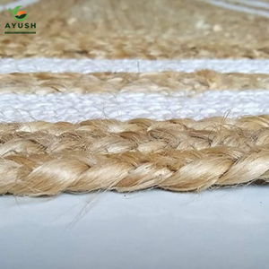 Alfombras Ecológicas Hechas a Mano, Aptas para Mascotas, Antideslizantes, Rectangulares de 180x120cm, de Yute Natural Teñido de Blanco, Personalizables para el Hogar y Estilo Rústico - Product Image 3