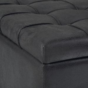 Harrison Distressed Black Coffee Table <b>Storage</b> Ottoman <b>Stools</b> & Ottomans Product Category - Product Image 2