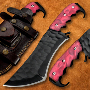 Cuchillo Tracker de Acero D2 con Recubrimiento de Polvo Negro Hecho a Mano de Primera Calidad, Cuchillo de Supervivencia y Caza Táctica de Espiga Completa, Fabricado por OEM - Product Image 1