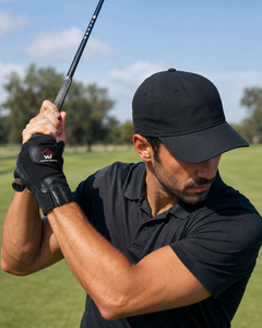 Gant de golf en cuir véritable de haute qualité, aspect cuir blanc, panneaux noirs, design respirant pour une meilleure adhérence, fermeture auto-agrippante, unisexe - Product Image 6