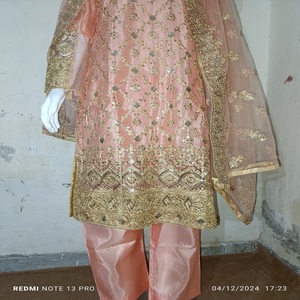 Heavy Design <b>Net</b> <b>Fabric</b> Party Wear Heavy Embroidery Work with Fancy Embroidery Work Dupatta for Wedding Punjabi Dresses for Eid - Product Image 6