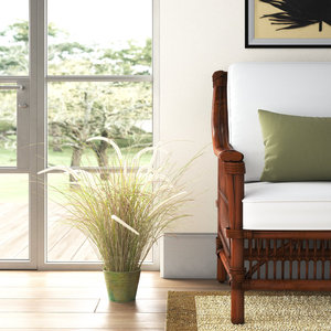 Planta artificial decorativa de 34 pulgadas de altura en maceta de metal Faux Grass para decoración de interiores - Product Image 1